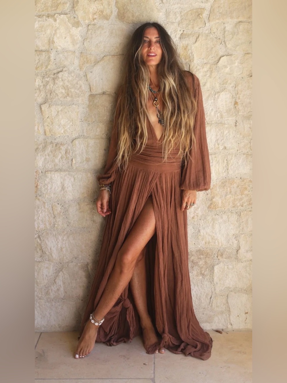 Free People x JEN'S PIRATE BOOTY Lapis Maxi Dress in Rust